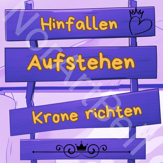 Hinfallen, Aufstehen, Krone richten lila