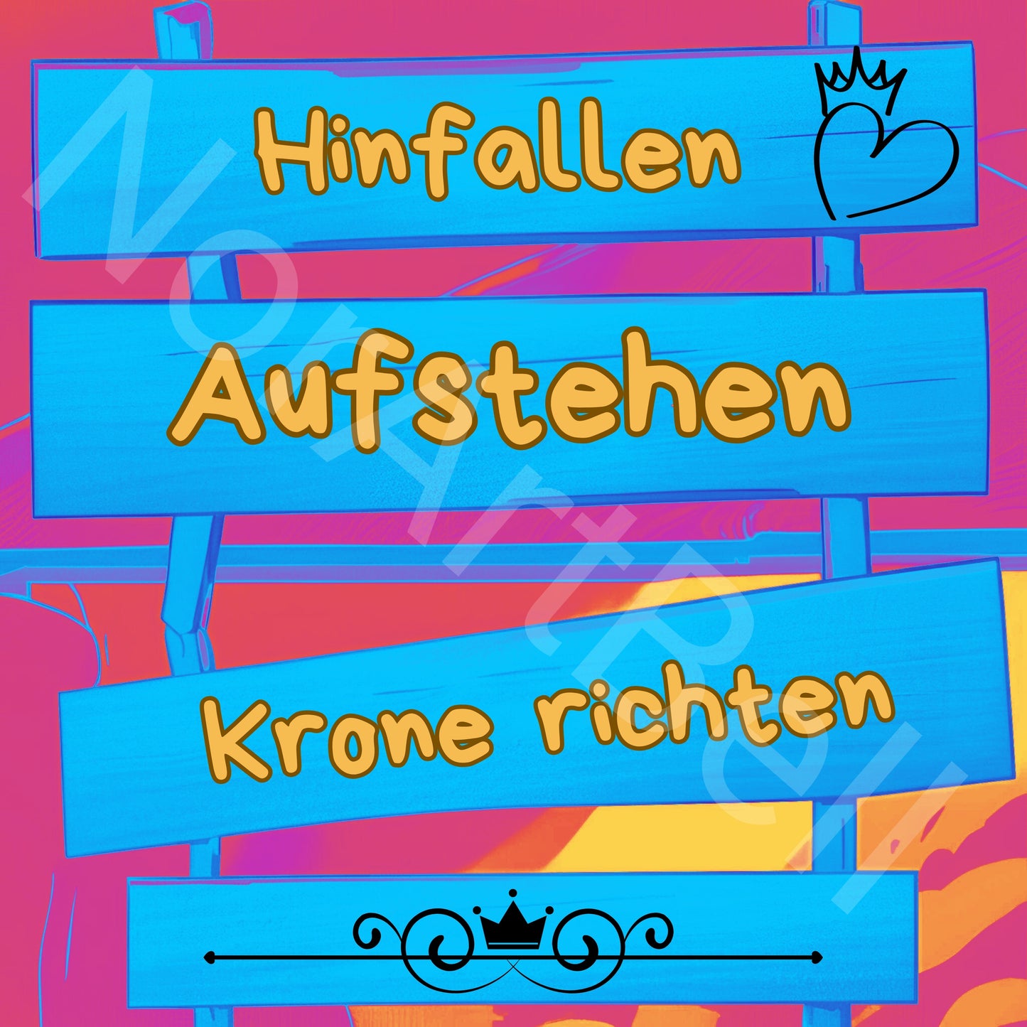 Hinfallen, Aufstehen, Krone richten blau rosa