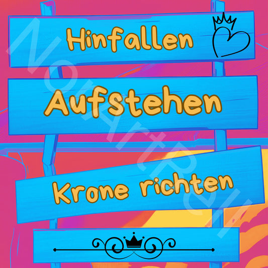 Hinfallen, Aufstehen, Krone richten blau rosa